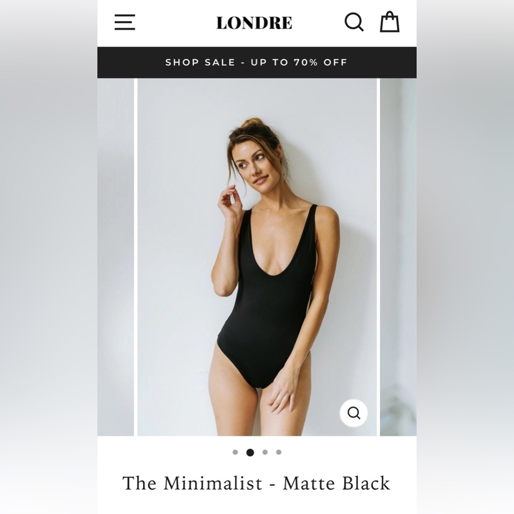 Londre The Minimalist Black One Piece Bathing Suit